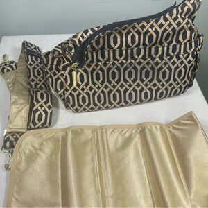 Ju-Ju-Be Geometric Navy and Gold Baby Bag